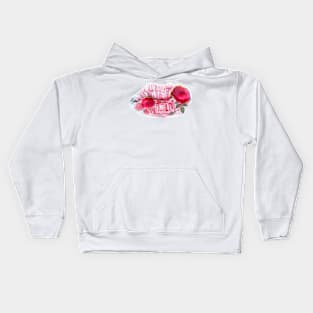 Pink lips acrylic painting Kids Hoodie